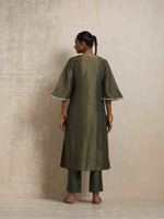 Thumbnail for trueBrowns Green Tissue Kurta Set