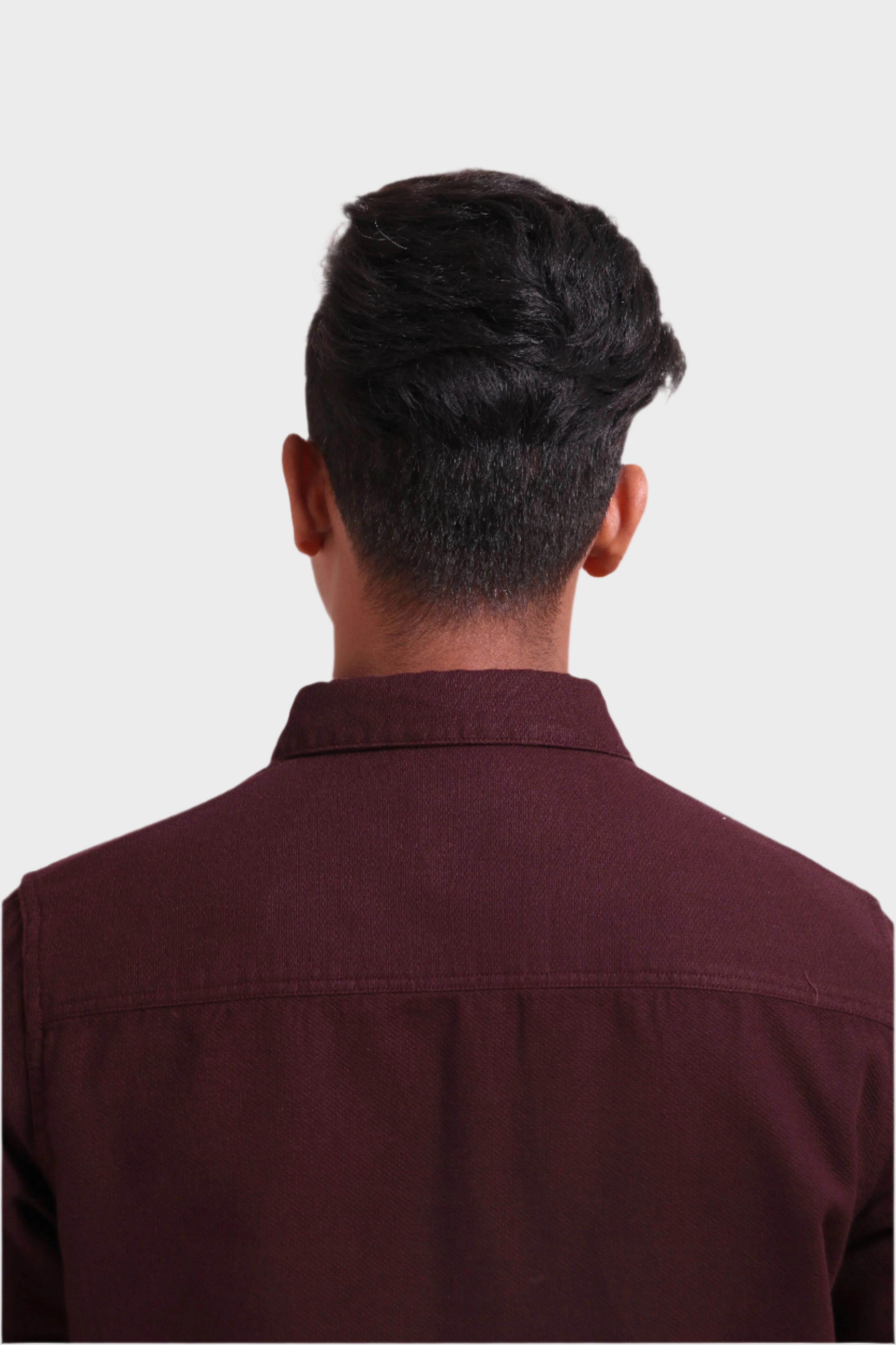 Xkind Dark Maroon Textured Shacket