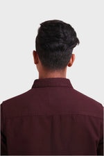 Thumbnail for Xkind Dark Maroon Textured Shacket
