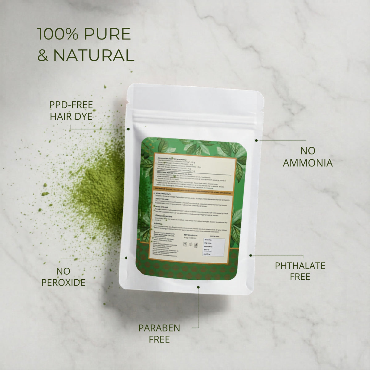 Velleja Herbal Henna Powder for Natural Hair Colour | Enriched with Amla, Bhringraj & Shikakai - Dista