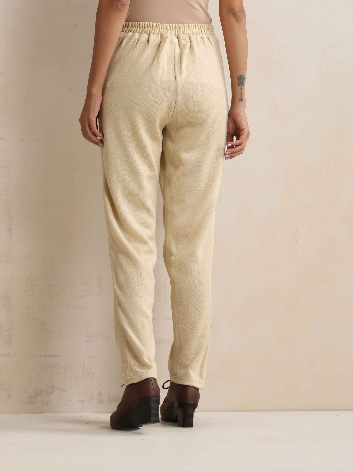 trueBrowns Beige Woollen Pants - Distacart