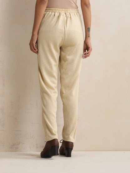 trueBrowns Beige Woollen Pants - Distacart