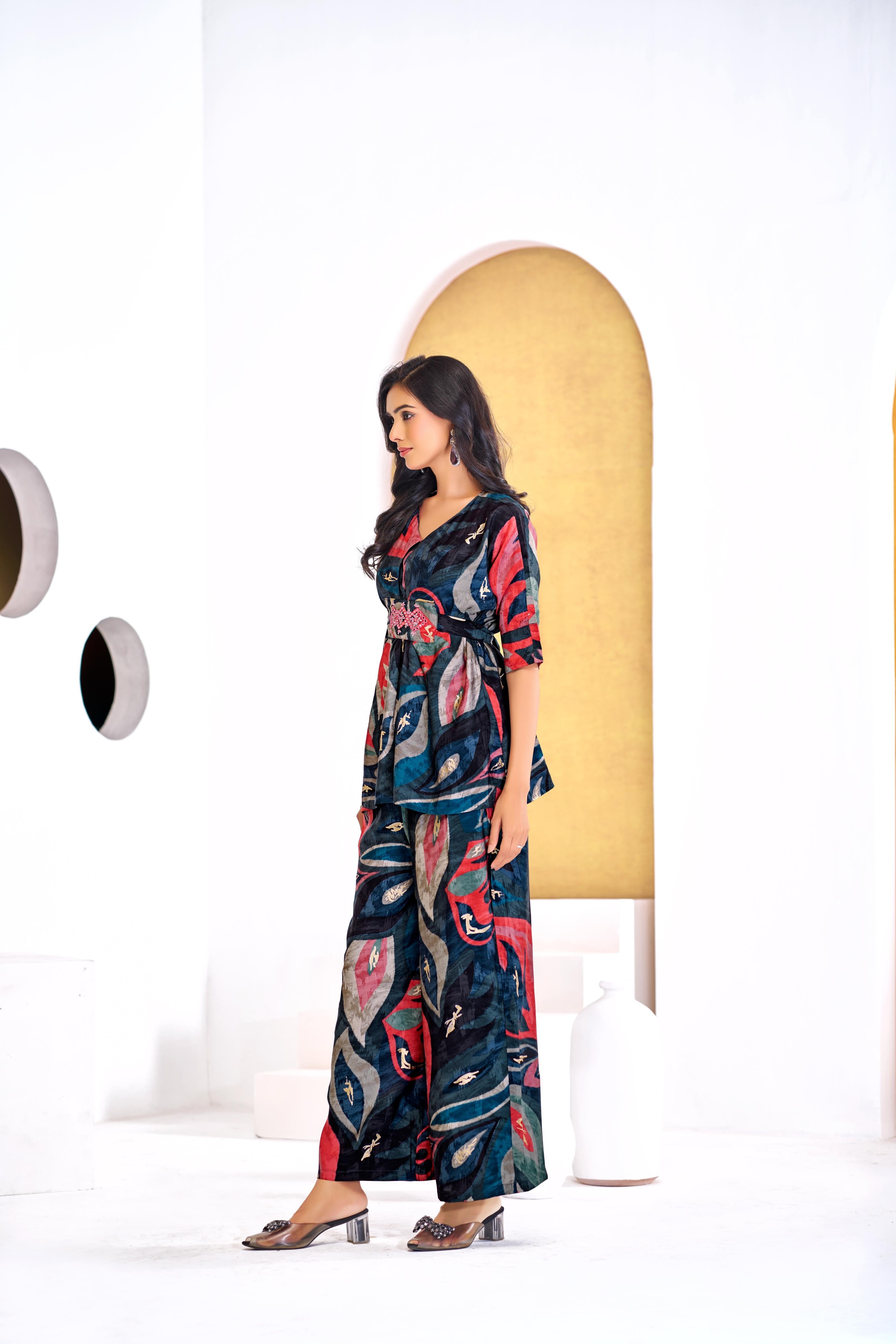 BulBul Kalki Blue Chanderi Co-Ord Set