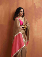 Thumbnail for trueBrowns Bronze Tissue Ready To Wear Saree