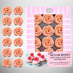 Thumbnail for sugar roses for cake cupcake decoration peach 120 gms