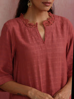 Thumbnail for trueBrowns Peach High low Cotton Dobby Kurta Set - Distacart