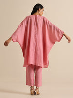 Thumbnail for trueBrowns Light Pink Dobby Oversized Co-Ord Set - Distacart