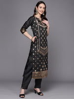 Thumbnail for Ahalyaa Unstitched Black Dress Material - Distacart