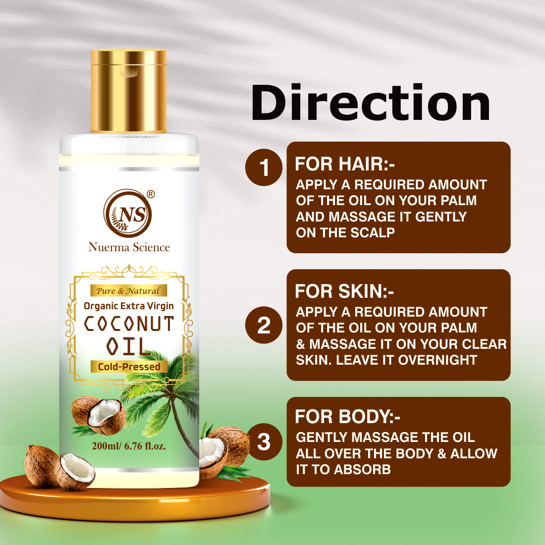 Nuerma Science Coconut Pure Oil: Your Holistic Elixir for Body and Hair