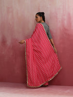 Thumbnail for trueBrowns Pink Muslin Silk Saree - Distacart