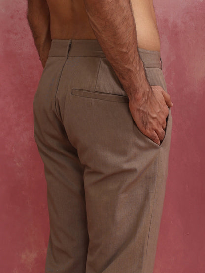 trueBrowns Men's Grey Cotton Twill Pants - Distacart