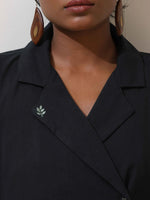 Thumbnail for trueBrowns Black Cotton Linen Dress