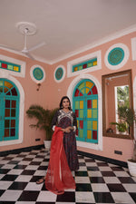 Thumbnail for BulBul Bhumika Chanderi Red Kurta Set with Dupatta