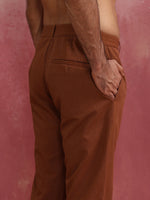 Thumbnail for trueBrowns Men's Brown Cotton Twill Pants - Distacart