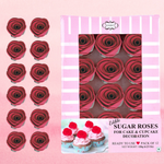 Thumbnail for sugar roses for cake cupcake decoration burgundy 120 gms
