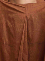 Thumbnail for trueBrowns Brown Silk Ready To Wear Saree