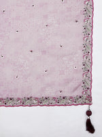 Thumbnail for House of Panchhi Burgundy Pure Georgette Sequins And Thread Embroidery Lehenga Choli & Dupatta - Distacart