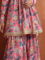 Thumbnail for trueBrowns Orange Print Sharara Set - Distacart