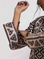 Thumbnail for trueBrowns Beige Cotton Geometric Print Shirt Kurta Set
