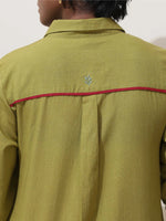 Thumbnail for trueBrowns Pear Green Cotton Linen Dress