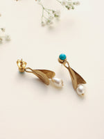 Thumbnail for trueBrowns Brass Pearl Drop Earrings - Distacart