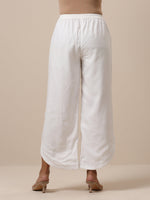 Thumbnail for trueBrowns Cotton White Textured Curve Pant - Distacart