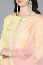 Thumbnail for Ahika Yellow Poly Silk Straight Kurta Pant With Dupatta - Distacart