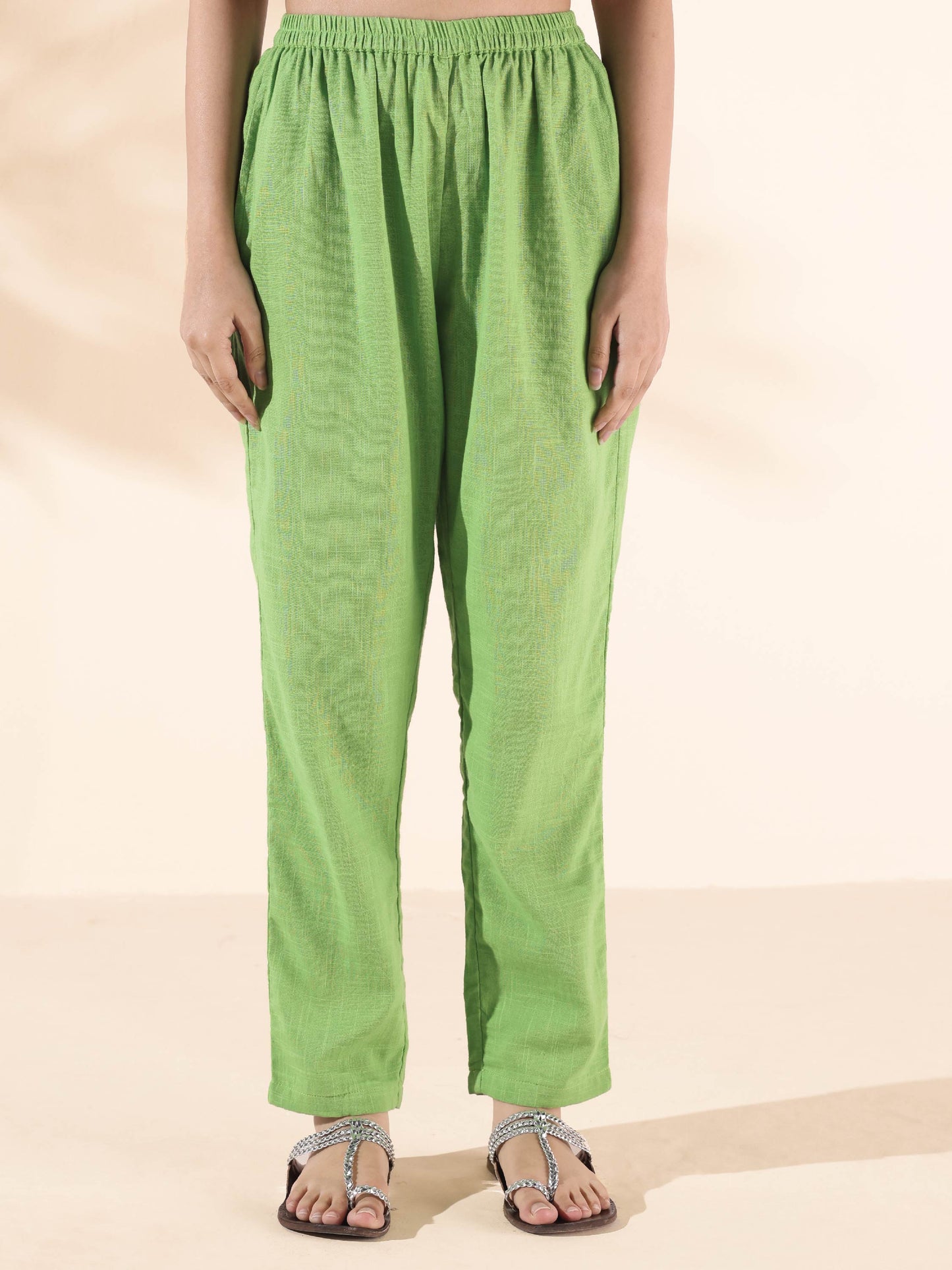 trueBrowns Green Cotton Dobby Shirt Co-ord Set - Distacart
