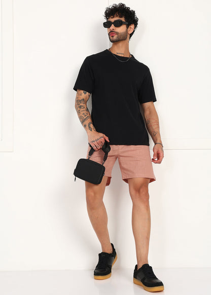 Fabmade Men’S Peach Linen Shorts - Distacart