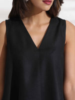 Thumbnail for trueBrowns Black Slub Dress