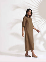 Thumbnail for trueBrowns Brown Slub Dress
