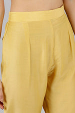 Thumbnail for Ahika Yellow Poly Silk Solid Straight Kurta Set - Distacart