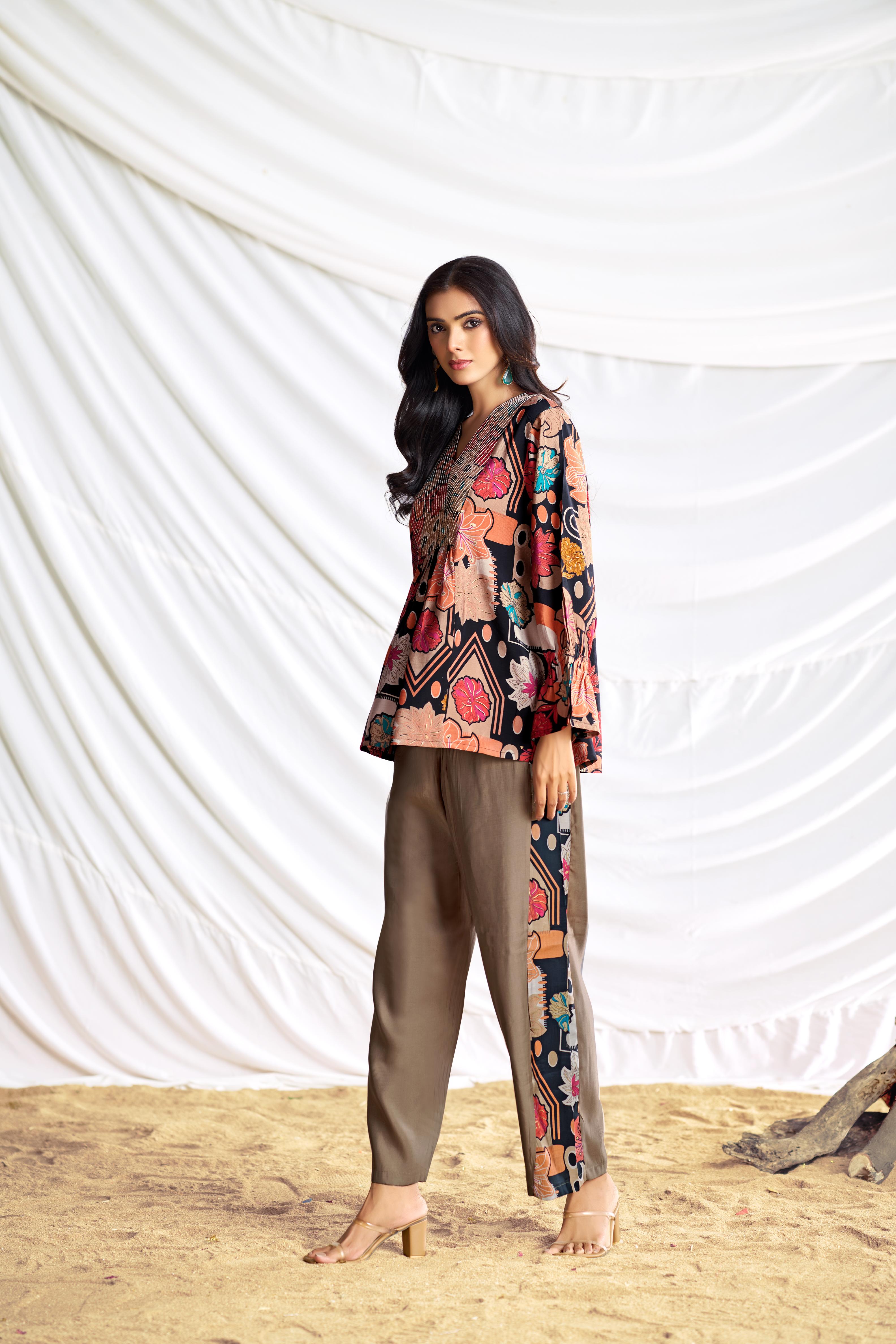 BulBul Ojasvi Black Chanderi Co-Ord Set