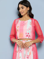 Thumbnail for Ahalyaa Women Floral Printed Top with Palazzos & Shrug - Distacart