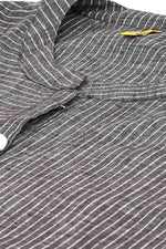 Thumbnail for Ahika Women Charcoal Grey & White Striped A Line Kurta - Distacart