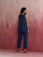Thumbnail for trueBrowns Blue Modal Flared Kurta Co-ord Set