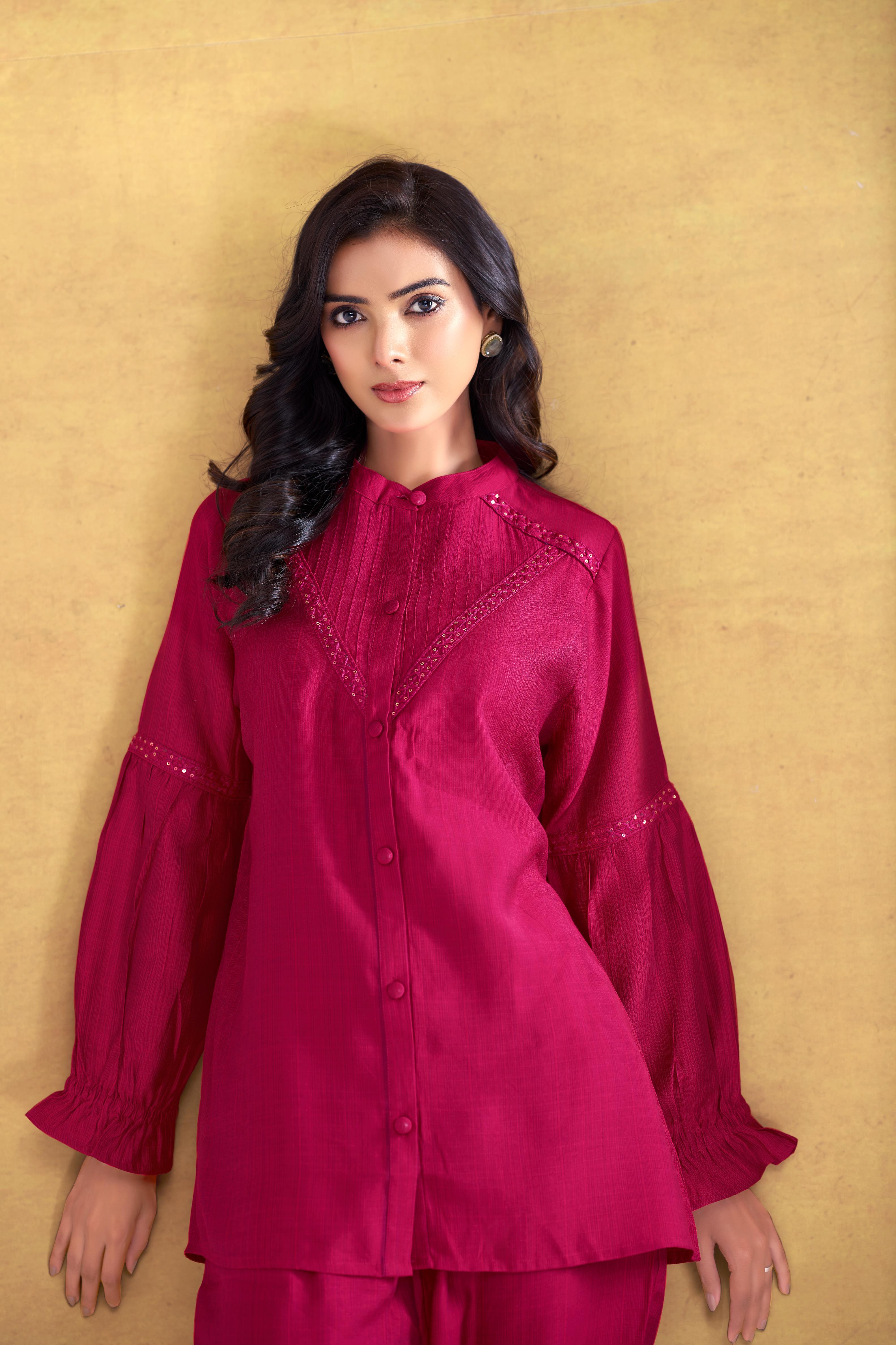 BulBul Mahi Red Co-Ord Set