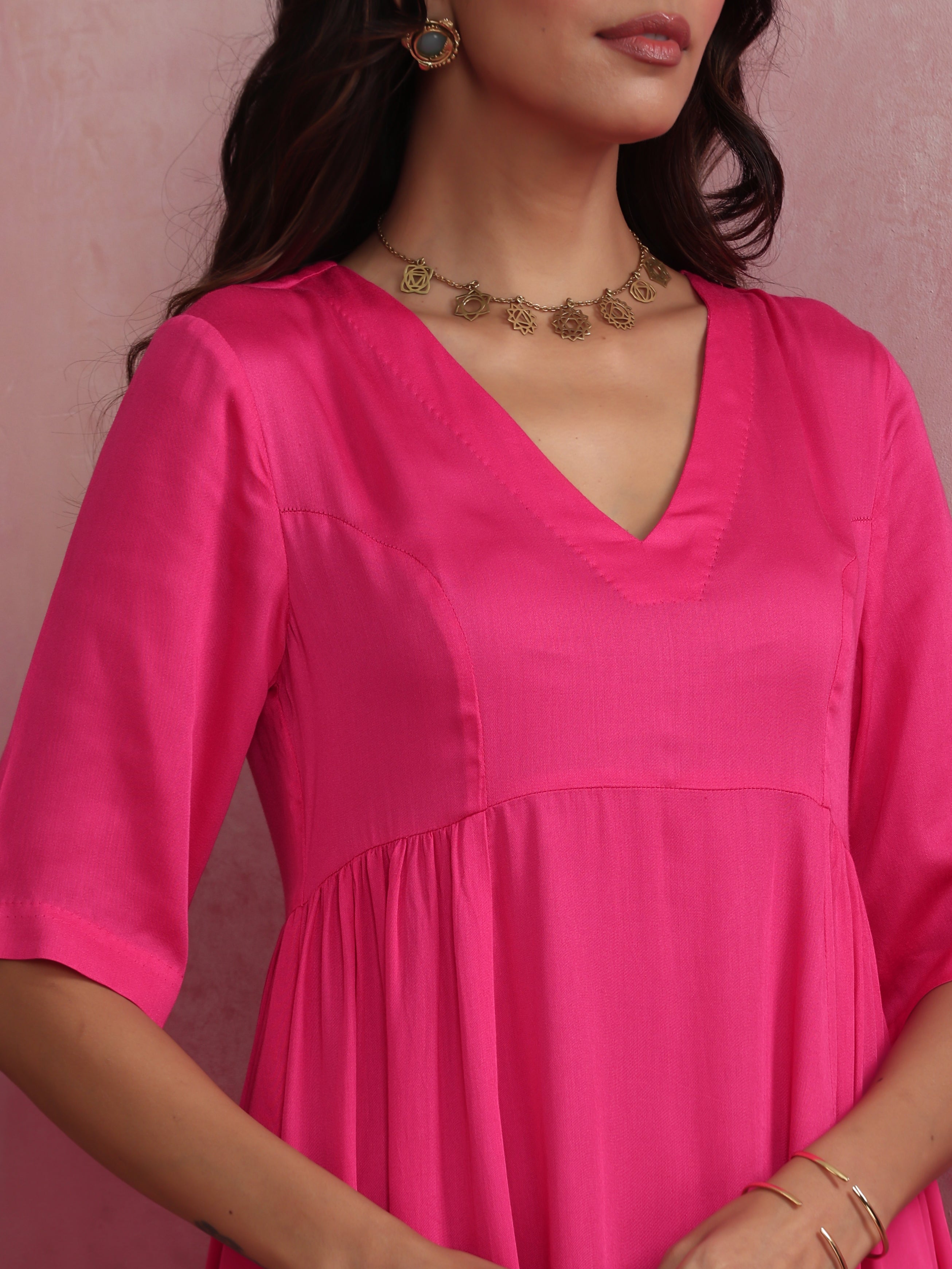 trueBrowns Modal Pink Dress - Distacart