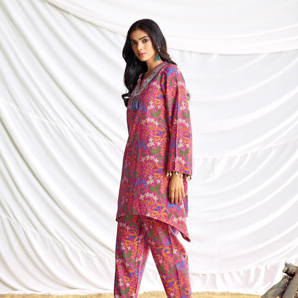 BulBul Dharvi Chanderi Fuschia Co-Ord Set