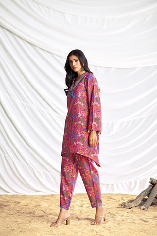 BulBul Dharvi Chanderi Fuschia Co-Ord Set