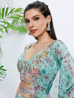 Thumbnail for House of Panchhi Mauve Chiffon Sequins And Thread Embroidery Lehenga Choli & Dupatta - Distacart