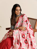 Thumbnail for trueBrowns Maroon Grey Muslin Ikat Saree