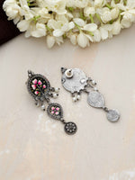 Thumbnail for trueBrowns Silver Tone Handpainted Dangle Earrings - Distacart