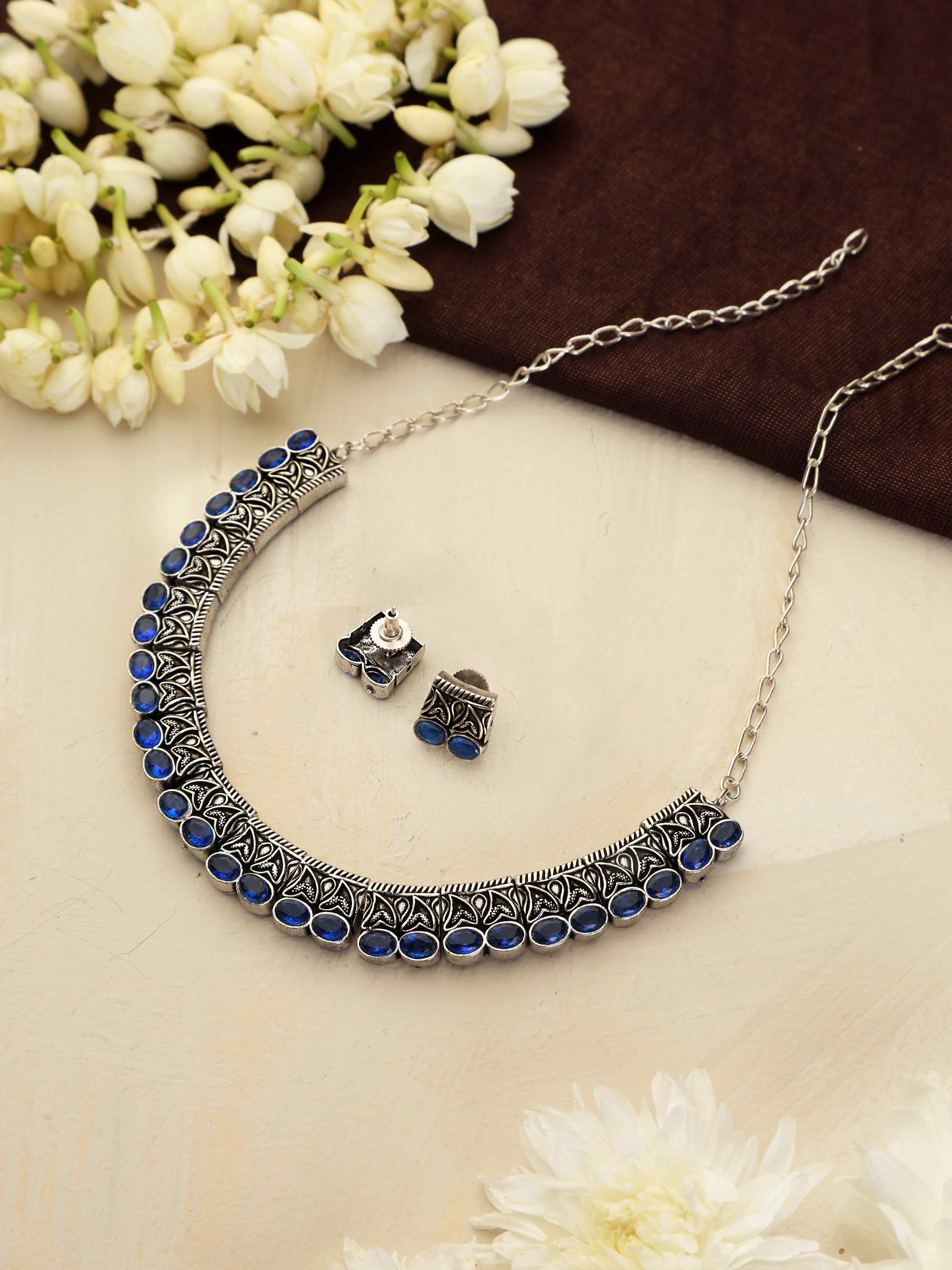 trueBrowns Silver Tone Beaded Necklace Set - Distacart