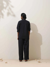 Thumbnail for trueBrowns Black Cotton Linen Co-Ord Set