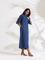 Thumbnail for trueBrowns Blue Slub Dress