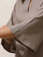 Thumbnail for trueBrowns Grey Cotton Linen Kurta Pant Set
