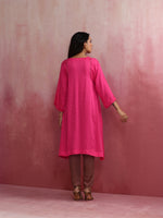 Thumbnail for trueBrowns Pink Modal Kimono Kurta Set