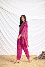 Thumbnail for BulBul Ashka Chanderi Fuschia Co-Ord Set