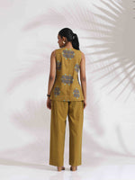 Thumbnail for trueBrowns Green Cotton Print Top & Flared Pants Co-ord Set